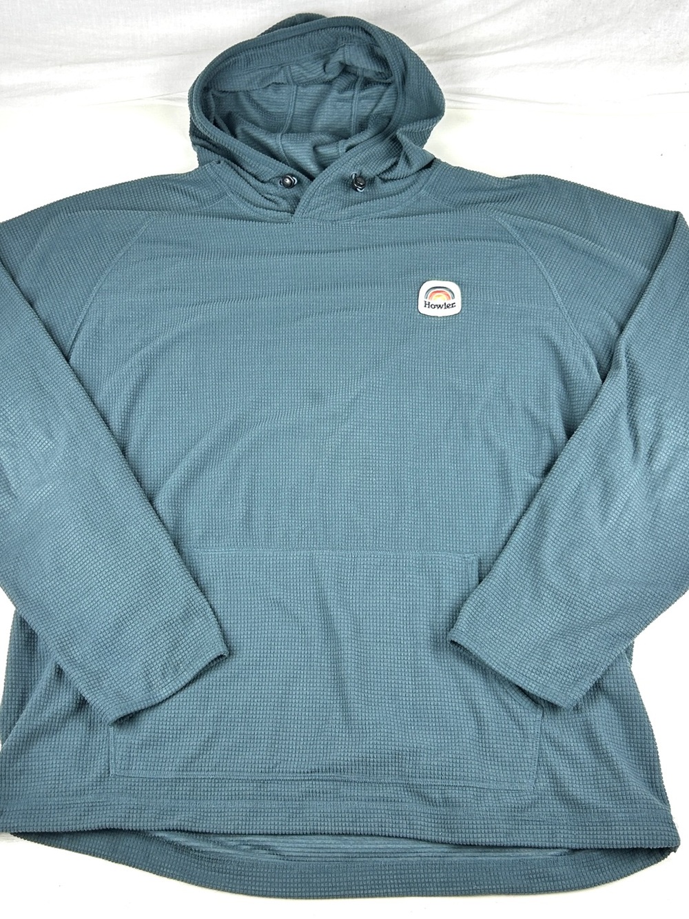 Howler Brothers Grid Fleece Hoodie Mens Size XL - Blue Hooded Outdoor